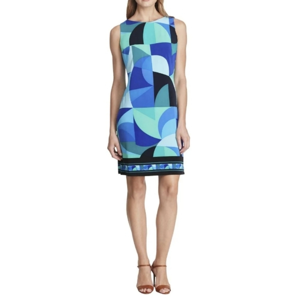 American Living Geometric Print Sheath Dress - Size 18